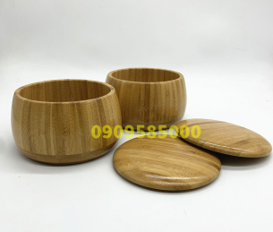 Hộp cờ vây gỗ trúc (set 2 cái)